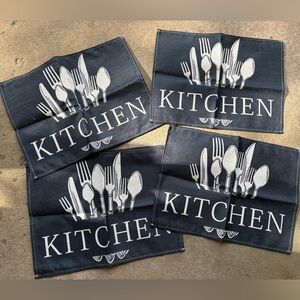 4 FABRIC UTENSIL AND WORD ‘KITCHEN’ PLACEMATS